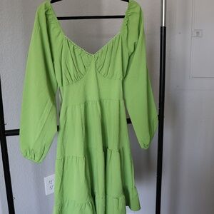 Vintage Boho Backless Dress - Green